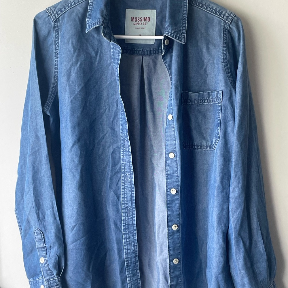 Mossimo Supply Co. Blue Button Down Shirt - Picture 5 of 7